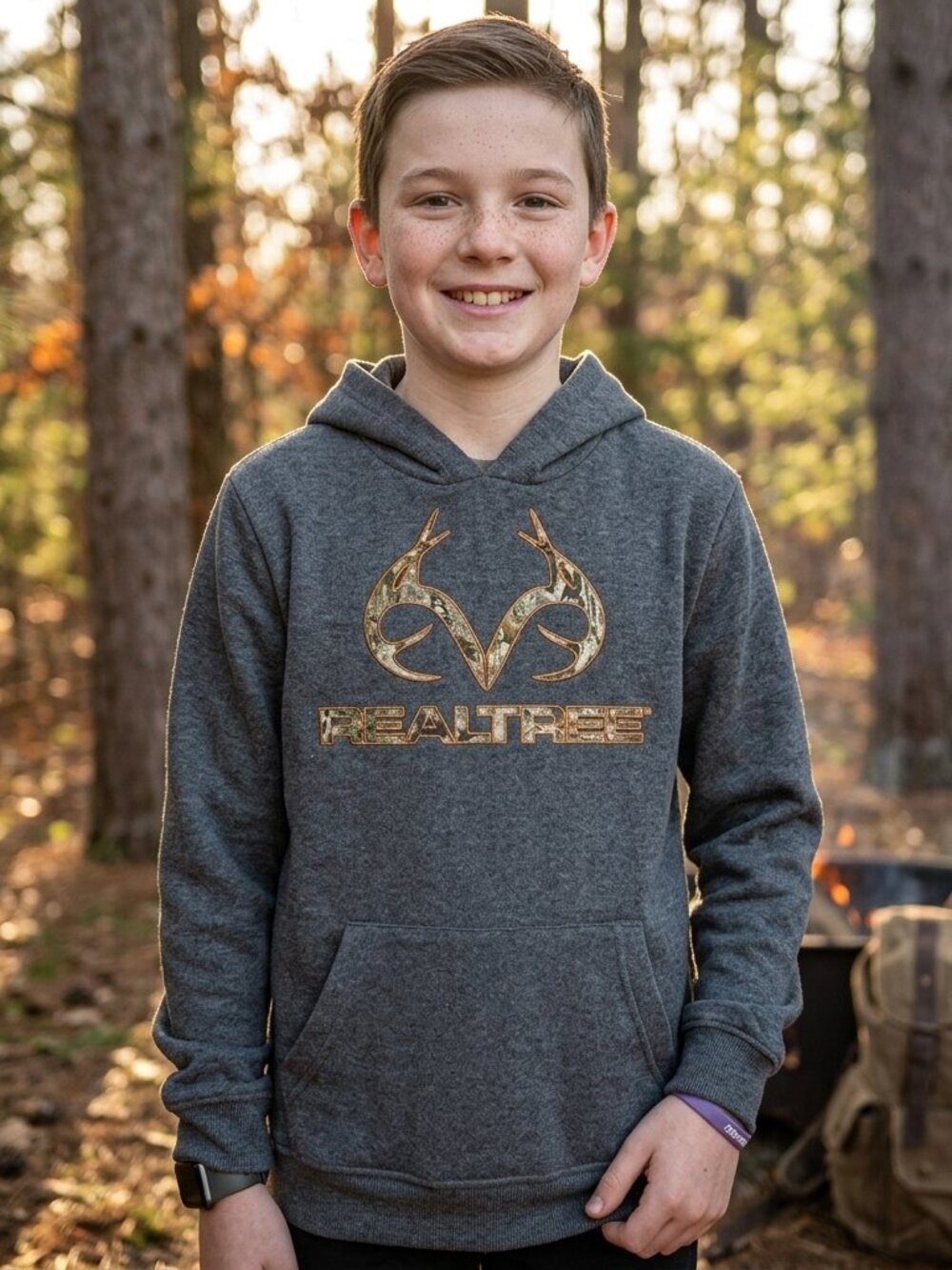 Realtree boys hooded sweatshirt XL hoodie camo huntiing Great Condition Cozy